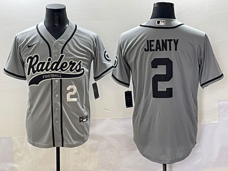 Men 2025 Oakland Raiders 2 Jeanty Grey Joint Name Nike Limited NFL Jersey style 12